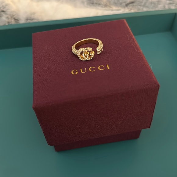 Gucci Jewelry Gucci Double G Key Ring With Crystals Size Medium Poshmark